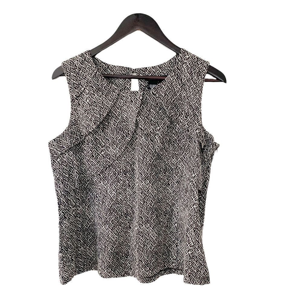 Chapter One‎ Black White Print Sleeveless Blouse